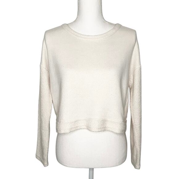 Ocean Drive Cream Long Sleeve Textured Knit Top Small - Picture 1 of 9